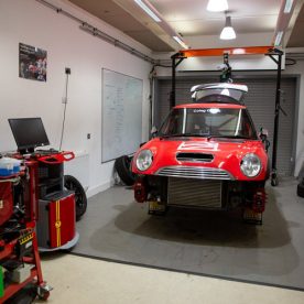 Mini car in motorsport bay