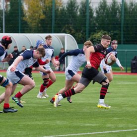 Rugby player running with ball