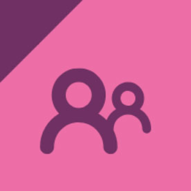 people icon on purple.pink background