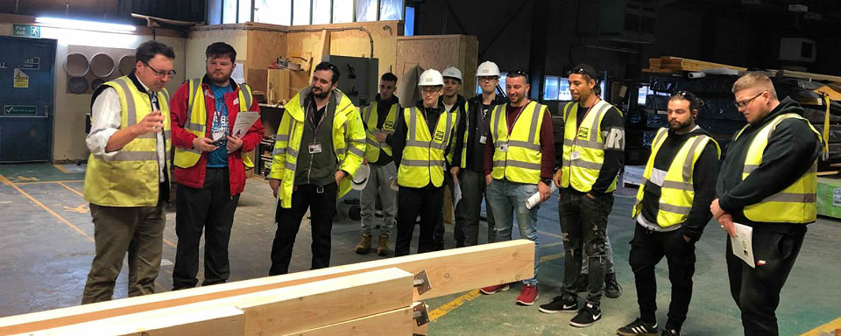 Group of Construction learners at Benfield ATT, Caldicot.