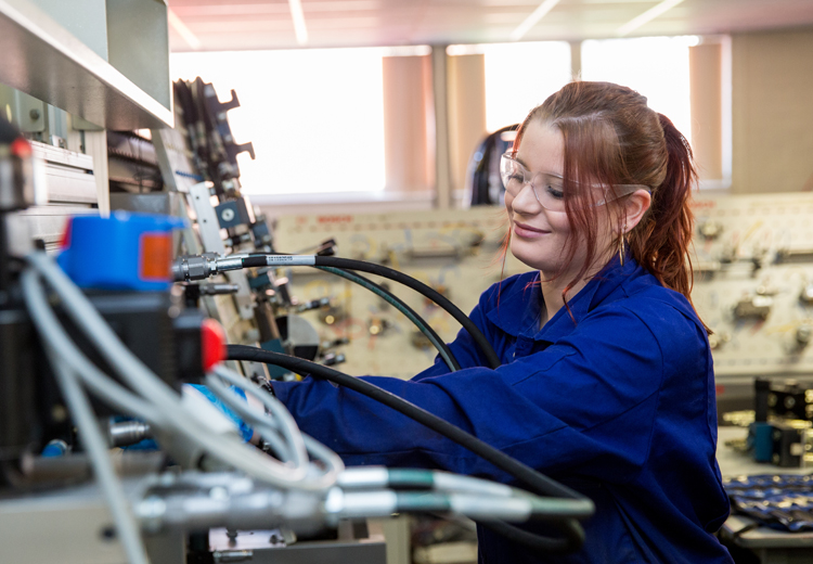 Female electrical student