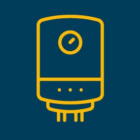 Heater icon on blue background