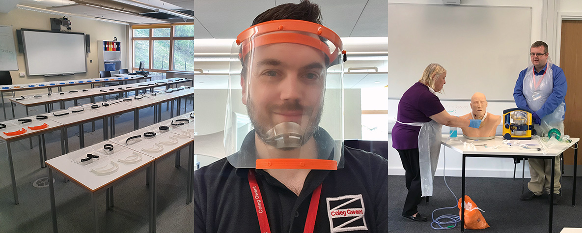 3D printed visors and fast track training