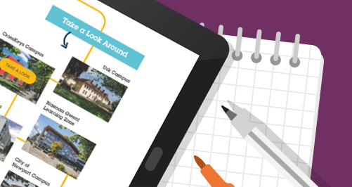 virtual Tablet with notepad and pens