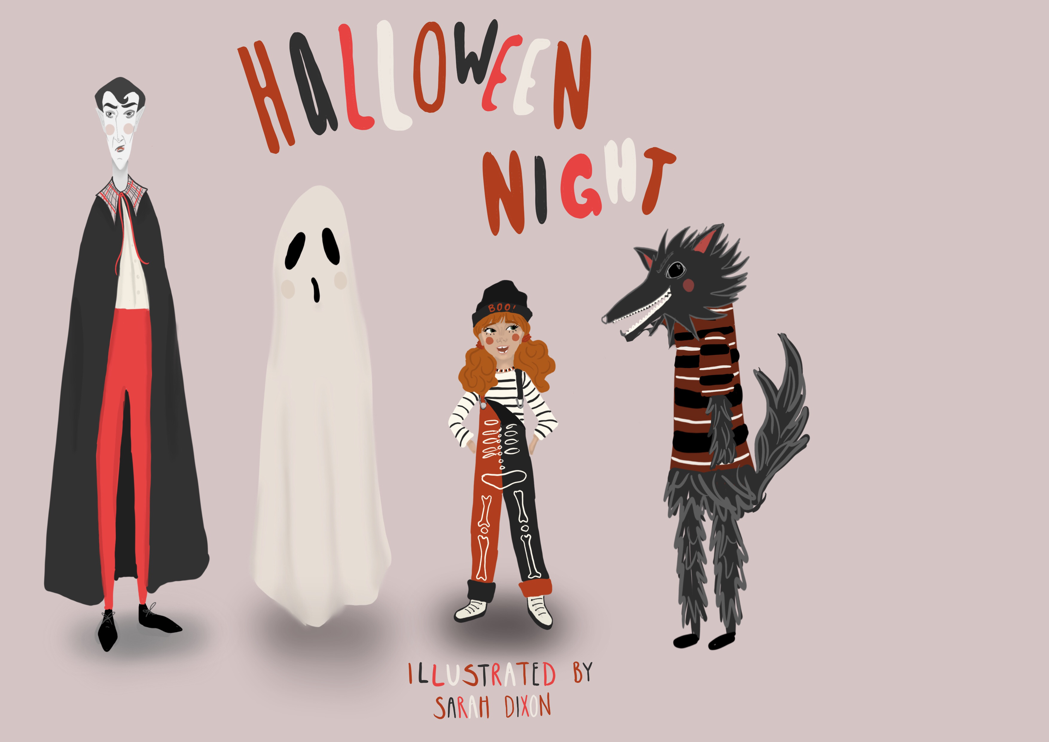 Sarah Dixon Halloween Night Illustration