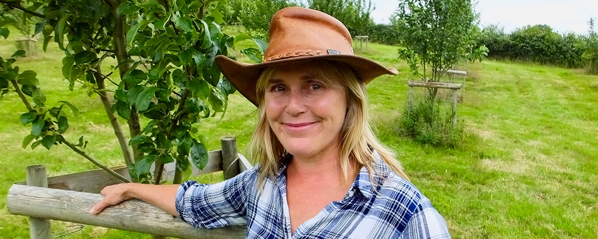 Kate Beavan in a field