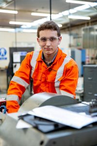 Apprentice Harry in the workshop