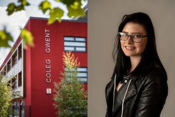 Kayleigh Barton headshot and Crosskeys campus