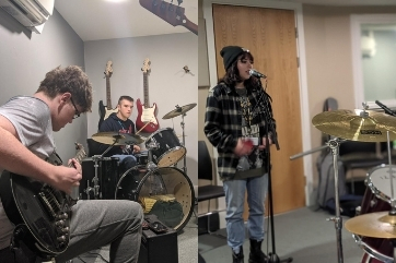 Learners recording rock school lockdown album