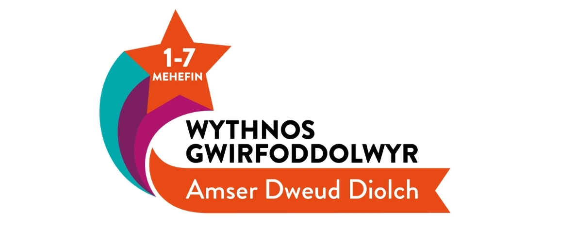 Volunteers' Week logo in Welsh