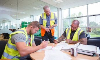 Men training wearing hi vis