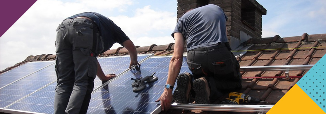 Installing solar panels on roof