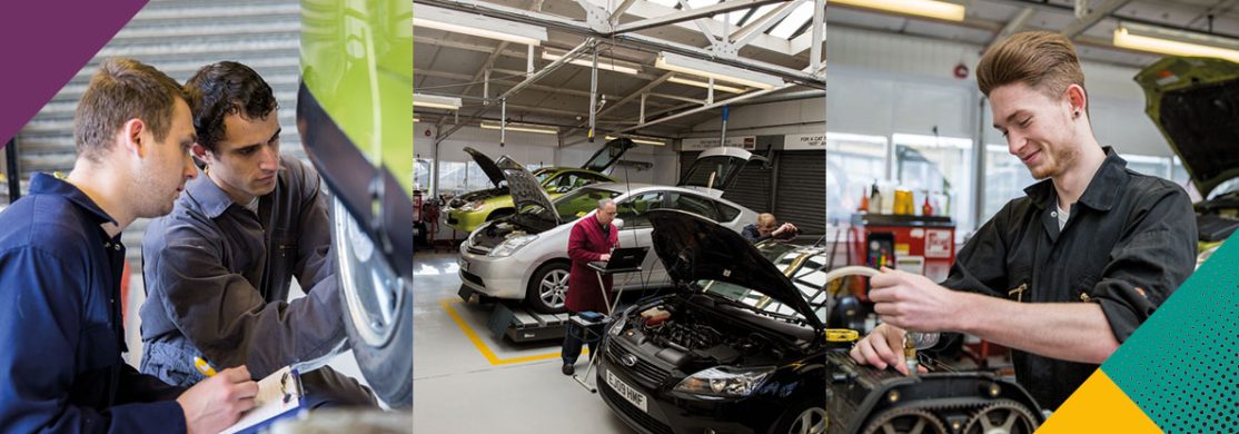 Engineering-Automotive-MotorVehicle Learners working on cars