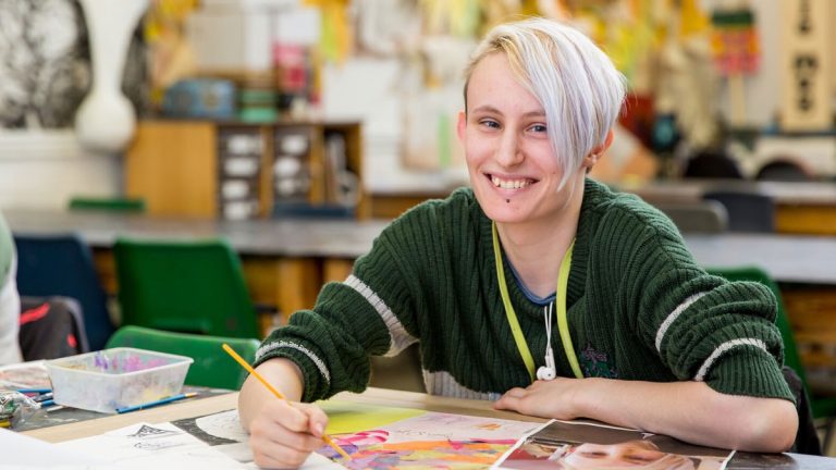 Learner in art classroom