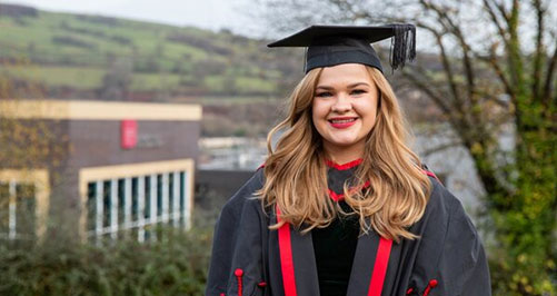 Student in graduation gown