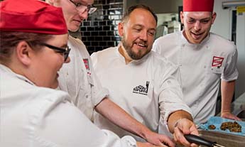 catering students with chef