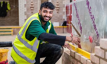 Bricklaying student