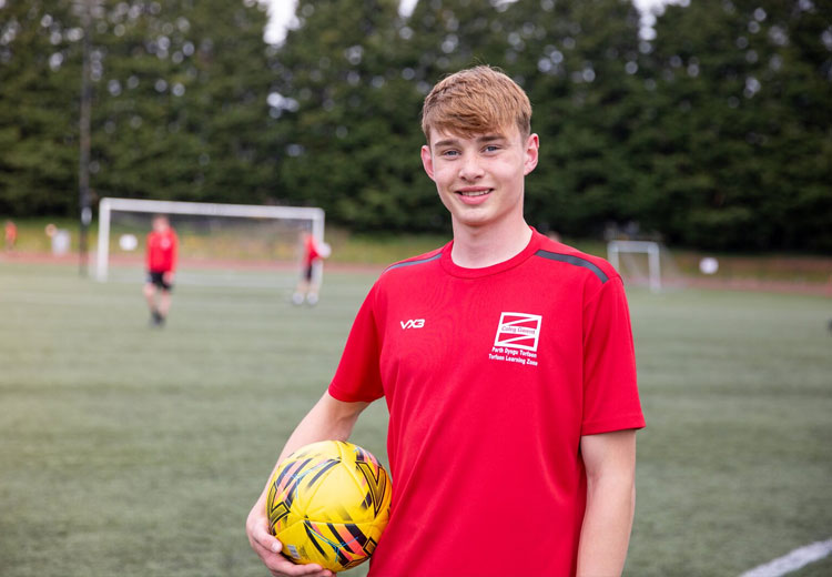 Coleg Gwent football player