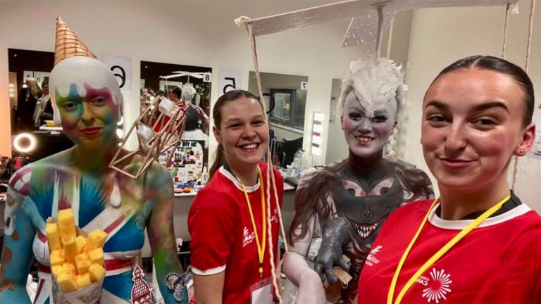 Worldskills theatrical makeup students