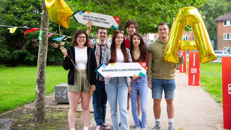 Students at Crosskeys for results day