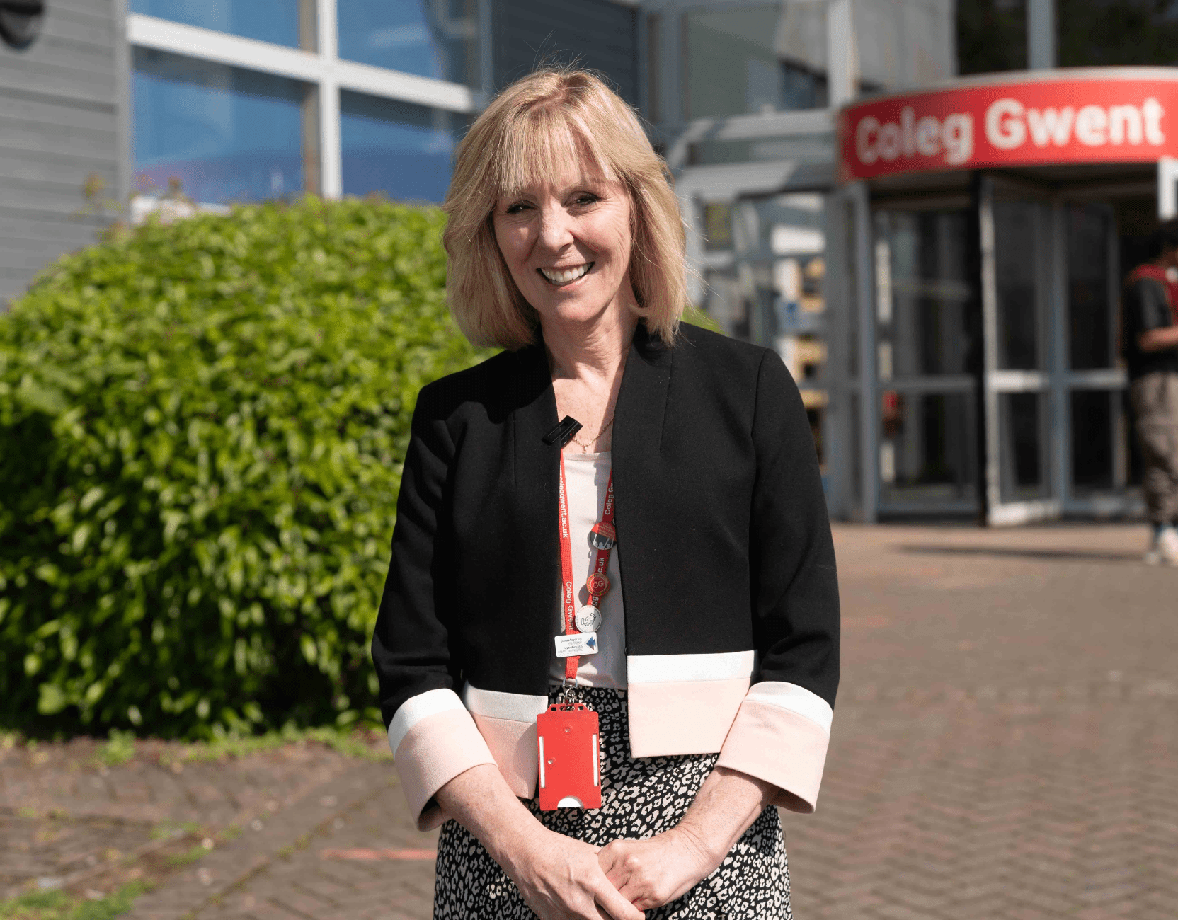 Woman smiling at camera