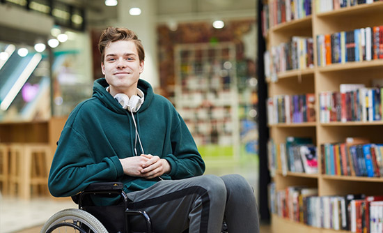 Student in a wheelchair