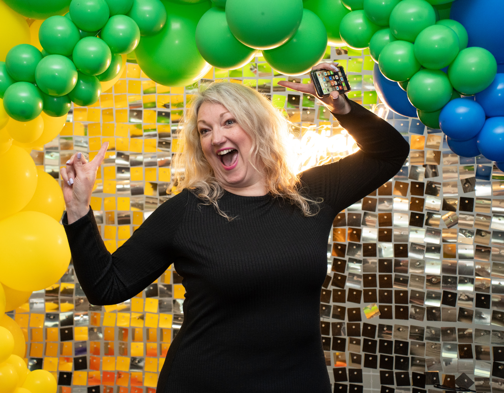 Woman celebrating