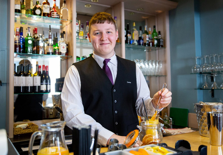 Bar staff at Morels restaurant