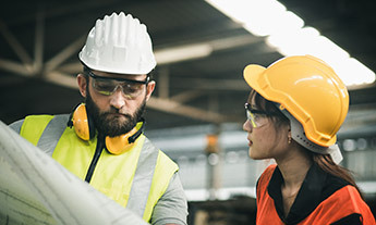 Workers wearing PPE