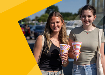 Students with popcorn