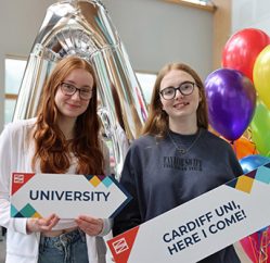 Students celebrating exam results