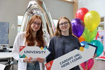 Students celebrating exam results