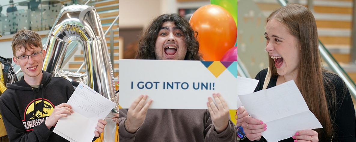 Students celebrating exam results