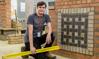 Bricklaying student