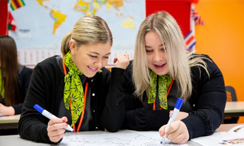 Travel and Tourism students in class