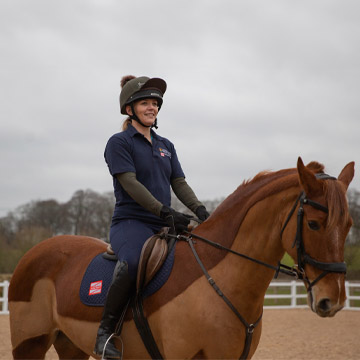 Horse and rider at Usk equestrian centre