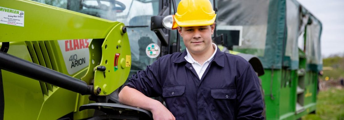 Student with a tractor