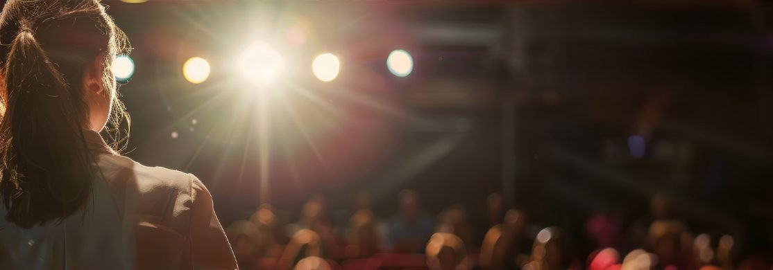 Actress on stage