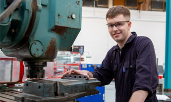 Engineering student in the workshop