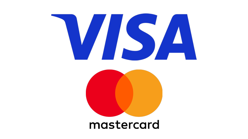 Visa and Mastercard logos