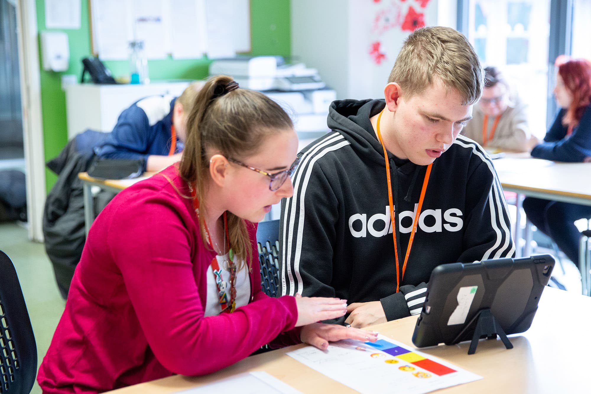 Student receiving support in class