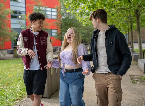 Students outside Crosskeys campus