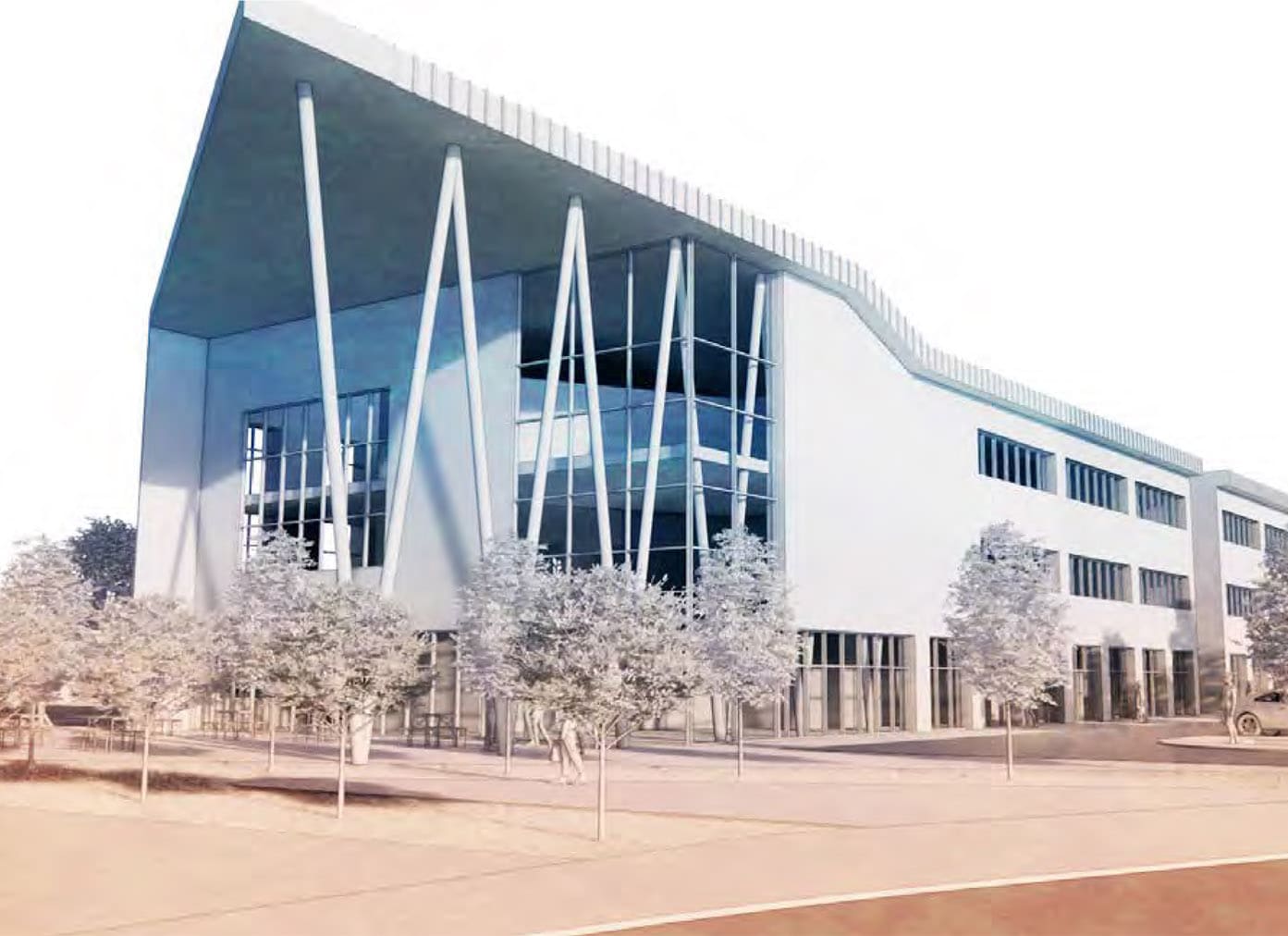 Architects impression of Crosskeys campus entrance