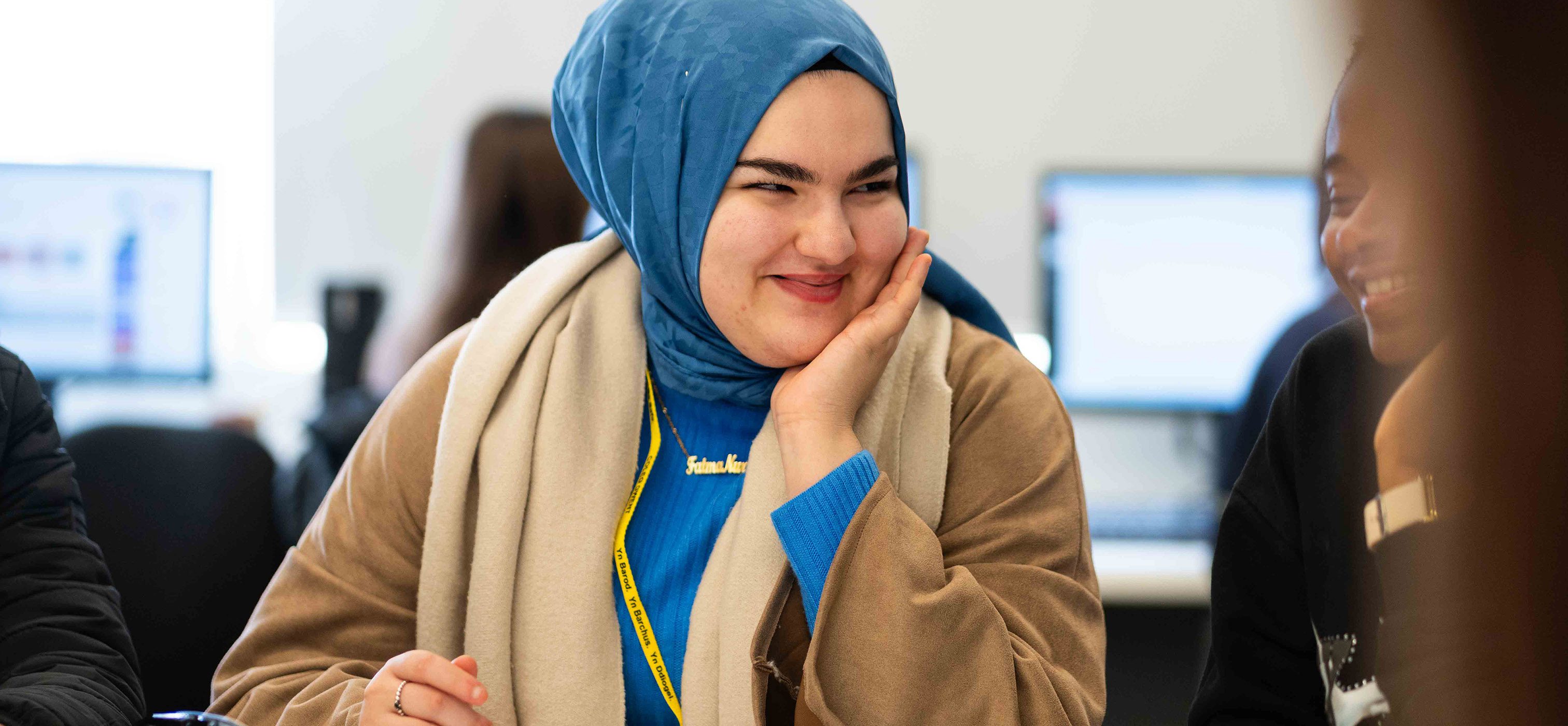 Access to Higher Education student smiling in classroom