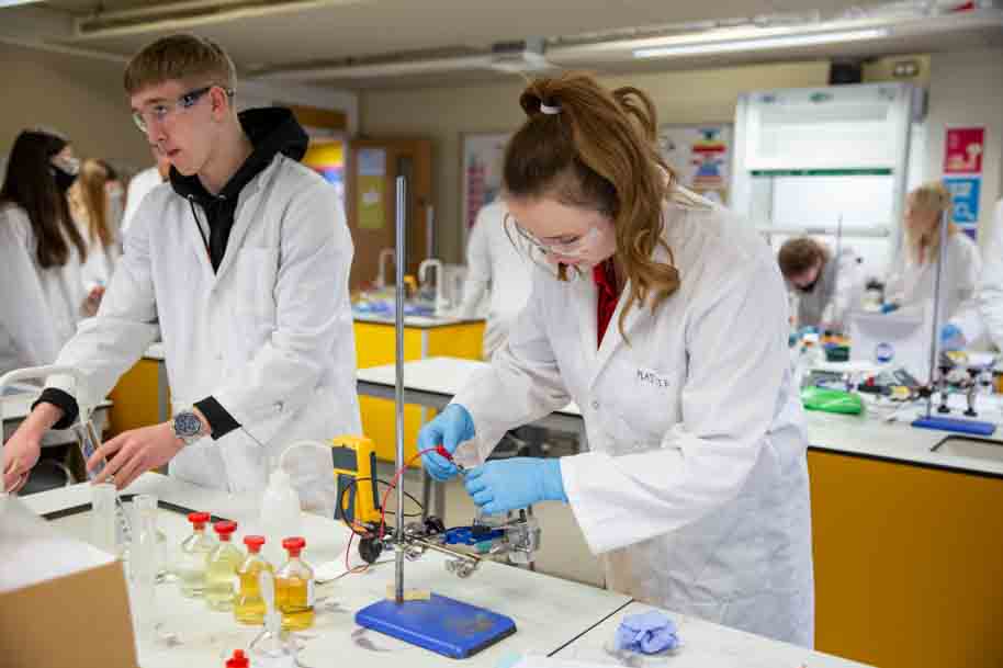 Studying in lab