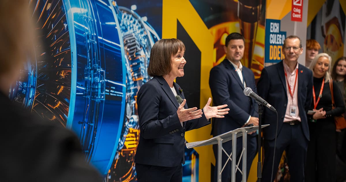 Jo Stevens giving a speech